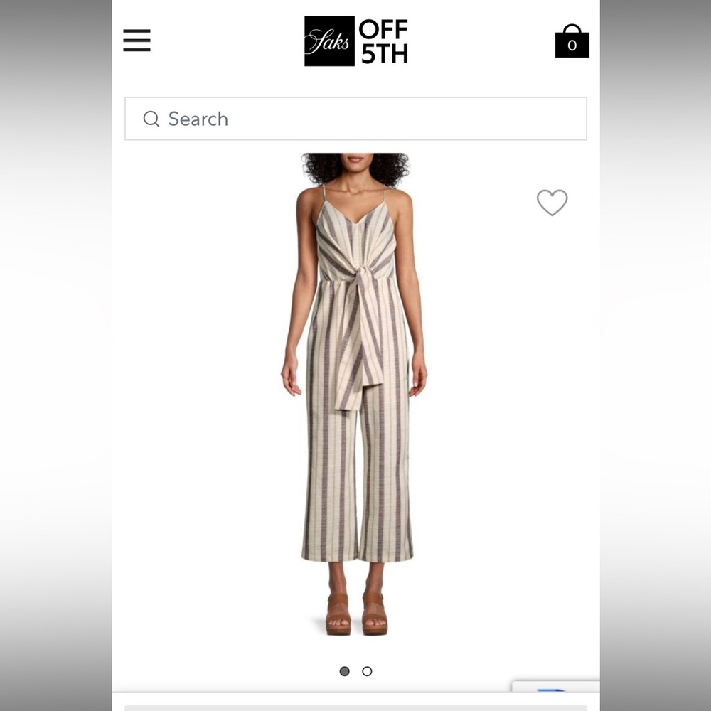 Lea & Viola Striped Tie-Front Jumpsuit